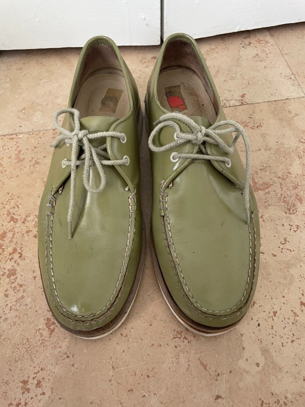 Sperry Top-Sider Captain’s Oxford 11.5M Smoked Elk Green Leather Boat Shoes
